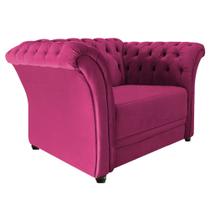 Poltrona Decorativa Chesterfield Sofia Suede Pink Capitonê - Amarena Móveis