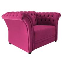 Poltrona Decorativa Chesterfield Sofia Suede Pink - Doce Sonho Móveis