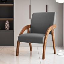 Poltrona Decorativa Cinza Veludo Duda