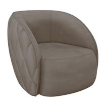 Poltrona Decorativa Clarke Veludo Bege G45 - Gran Belo Poltrona Decorativa Clarke Veludo Bege G45 - Gran Belo