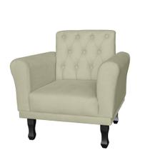 Poltrona Decorativa Classic Pés Luis XV Suede Bege - DS Estofados