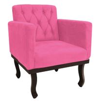 Poltrona Decorativa Classic Sintético Rosa Pink - AM Decor