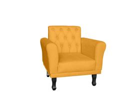 Poltrona Decorativa Classic Suede Amarelo Pés Madeira Ms Decor Poltrona Decorativa Classic Suede Amarelo Pés Madeira Ms Decor