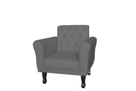 Poltrona Decorativa Classic Suede Cinza Pés Madeira Mz Decor Poltrona Decorativa Classic Suede Cinza Pés Madeira Mz Decor
