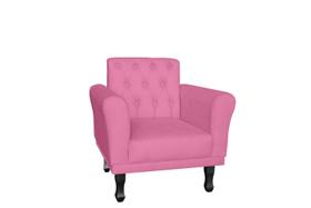 Poltrona Decorativa Classic Suede Rosa Pés Madeira Ms Decor Poltrona Decorativa Classic Suede Rosa Pés Madeira Ms Decor
