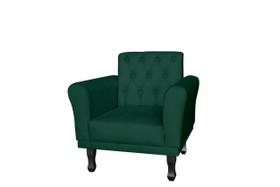Poltrona Decorativa Classic Suede Verde Pés Madeira Mz Decor Poltrona Decorativa Classic Suede Verde Pés Madeira Mz Decor