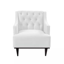Poltrona Decorativa Clássica Capitonê Napa Branco - SA Móveis