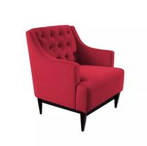 Poltrona Decorativa Clássica Capitonê Suede Vermelho - SA Móveis