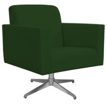 Poltrona Decorativa com Base Giratória Para Sala de Estar Helô L02 Suede Verde Musgo - Lyam Decor