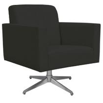 Poltrona Decorativa com Base Giratória Para Sala de Estar Helô Suede Preto - Lyam Decor Poltrona Decorativa com Base Giratória Para Sala de Estar Helô Suede Preto - Lyam Decor