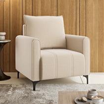 Poltrona Decorativa com Pés de Ferro Lazzari Bege Poltrona Decorativa com Pés de Ferro Lazzari Bege