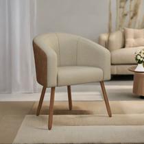 Poltrona Decorativa com Pés em Madeira Marselha