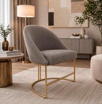Poltrona Decorativa com pés metálico Lua Poltrona Decorativa com pés metálico Lua