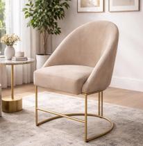 Poltrona Decorativa com pés metalico Lua