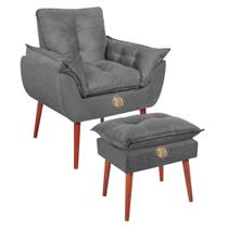 Poltrona Decorativa com Puff Conforto e Estilo Para Amamentação, Leitura e Descanso