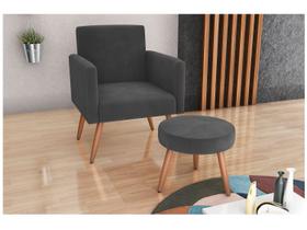 Poltrona Decorativa com Puff Moderno Matrix Poltrona Decorativa com Puff Moderno Matrix