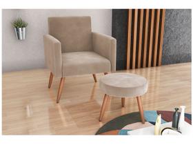 Poltrona Decorativa com Puff Moderno Matrix