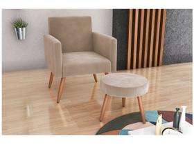 Poltrona Decorativa com Puff Moderno Matrix Poltrona Decorativa com Puff Moderno Matrix