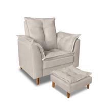 Poltrona Decorativa Com Puff Para Leitura Confortável Poltrona Decorativa Com Puff Para Leitura Confortável