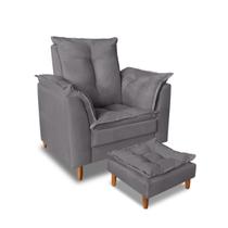 Poltrona Decorativa Com Puff Para Leitura Confortável