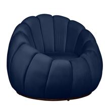 Poltrona Decorativa Concha Base Arco Giratória Veludo