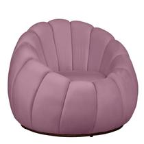 Poltrona Decorativa Concha Base Arco Giratória Veludo