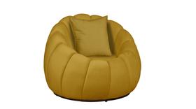 Poltrona Decorativa Concha C/Almofada Veludo Mostarda - Montanaris Decor