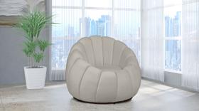 Poltrona Decorativa Concha Veludo Marfim