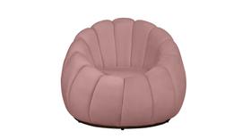 Poltrona Decorativa Concha Veludo Rosa