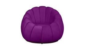 Poltrona Decorativa Concha Veludo Roxo - Montanaris Decor