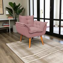 Poltrona Decorativa Confortável Para Sala Quarto Recepção Escritório Manicure Alice Tecido Boucle