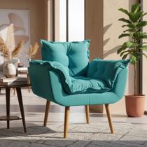 Poltrona Decorativa Confortável Para Sala Recepção Manicure Consultório Alice Suede