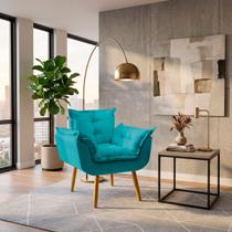 Poltrona Decorativa Confortável Para Sala Recepção Manicure Consultório Alice Suede