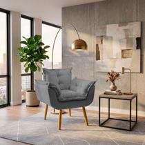 Poltrona Decorativa Confortável Para Sala Recepção Manicure Consultório Alice Suede
