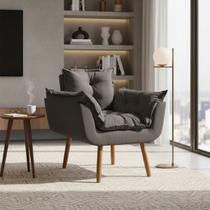 Poltrona Decorativa Confortável Para Sala Recepção Manicure Consultório Alice Suede