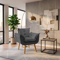 Poltrona Decorativa Confortável Para Sala Recepção Manicure Consultório Alice Suede