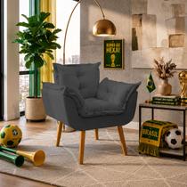 Poltrona Decorativa Confortável Para Sala Recepção Manicure Consultório Alice Suede