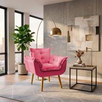 Poltrona Decorativa Confortável Para Sala Recepção Manicure Consultório Alice Suede