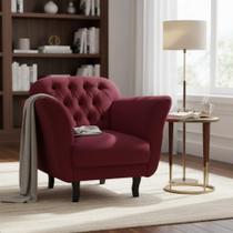 Poltrona Decorativa Dália Suede Marsala Pés Madeira Ms Decor Poltrona Decorativa Dália Suede Marsala Pés Madeira Ms Decor