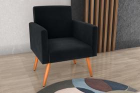 Poltrona Decorativa Dallas Veludo Preto C451 - Matrix - LONDRILAR