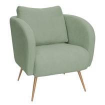 Poltrona Decorativa Dana Pés Palito Ouro Fosco Bouclé Verde Claro - Nexta Casa Poltrona Decorativa Dana Pés Palito Ouro Fosco Bouclé Verde Claro - Nexta Casa