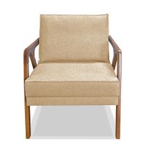 Poltrona Decorativa De Luxo Frida Linho Dourado G63 - Gran Belo