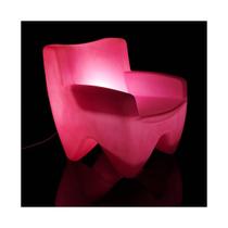 Poltrona Decorativa de Plástico Joker Iluminada Freso Rosa
