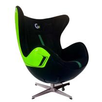 Poltrona Decorativa Egg Chair Aventador Verde/Preto G53 - Gran Belo