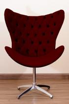 Poltrona Decorativa Egg Pé Giratório de Alumínio Capitonê