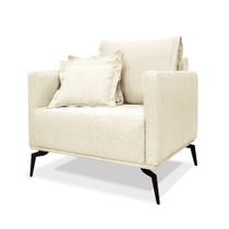 Poltrona Decorativa Elba Linho Pérola - Loja Sheep Poltrona Decorativa Elba Linho Pérola - Loja Sheep