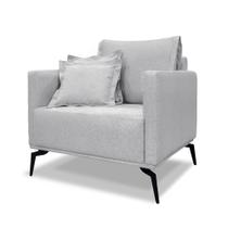 Poltrona Decorativa Elba Linho Rústico Grigio - Loja Sheep Poltrona Decorativa Elba Linho Rústico Grigio - Loja Sheep
