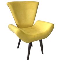 Poltrona Decorativa Elegance Sued Amarelo Poltrona Decorativa Elegance Sued Amarelo