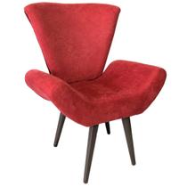Poltrona Decorativa Elegance Sued Vermelho