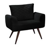 Poltrona decorativa Elis pé palito preto